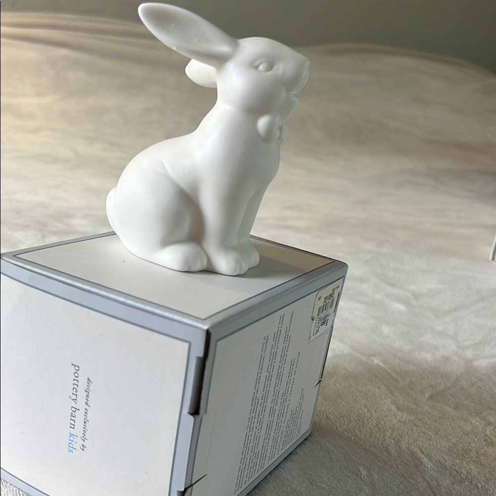 Pottery Barn Kids White Ceramic Bunny Figurine